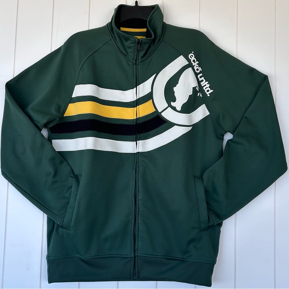 Ecko Unltd. Men’s Vintage Y2K Track Jacket Full Zip Green & Gold Size‎ Large